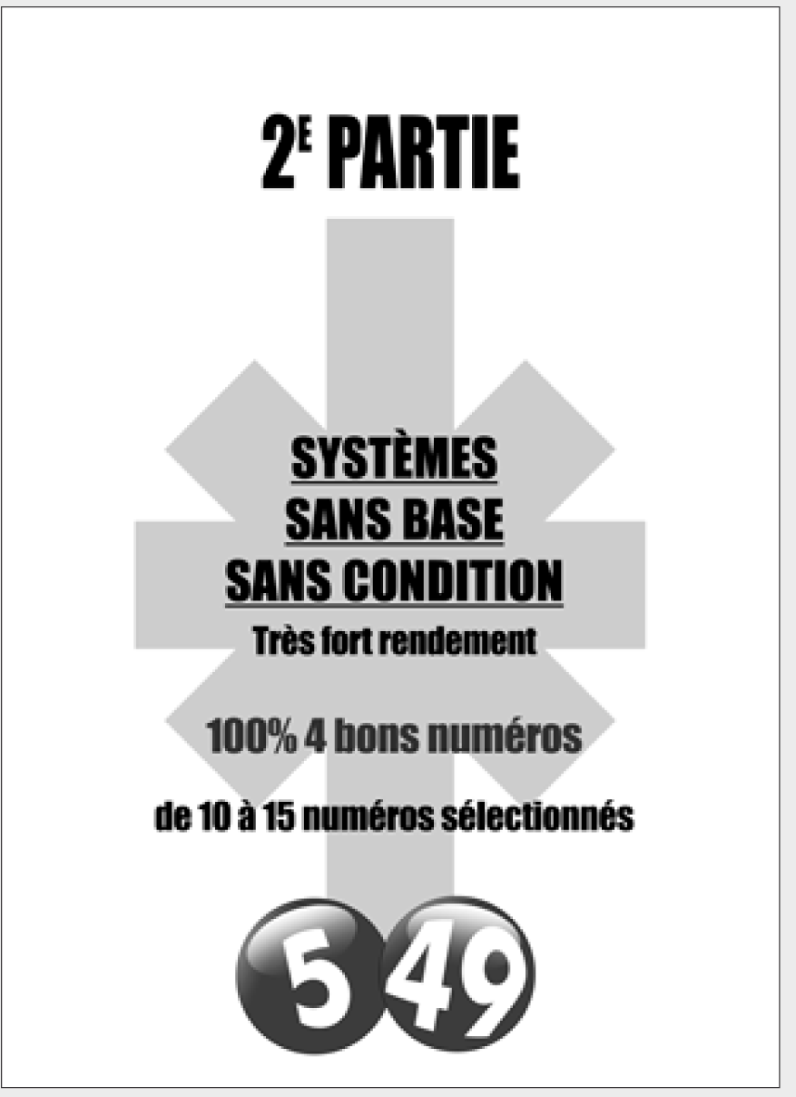 Loto obtenez une garantie minimale 4 bons numros ds lors que les numros du tirage font partie de votre slection