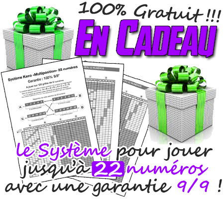 En cadeau, recevez gracieusement le Système pour jouer jusqu’à 20 numéros avec une garantie 9/9