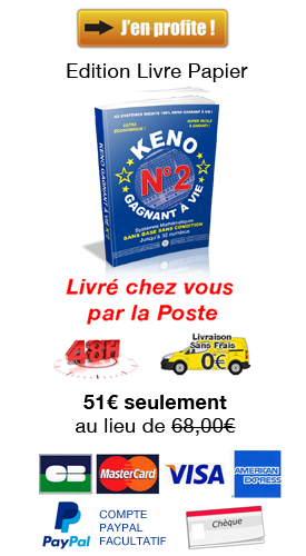 Je profite de cette offre pour recevoir le livre Keno Gagnant a Vie N°2 avec tous ses avantages