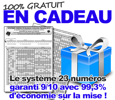 Vous recevrez ce magnifique système pour combiner 23 numéros pour une économie sur la mise de plus de 99%